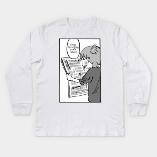 I draw that panel of yotsuba reading the news / yotsubato Kids Long Sleeve T-Shirt